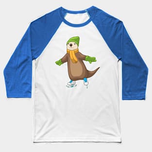 Otter Ice skating Ice skates Baseball T-Shirt